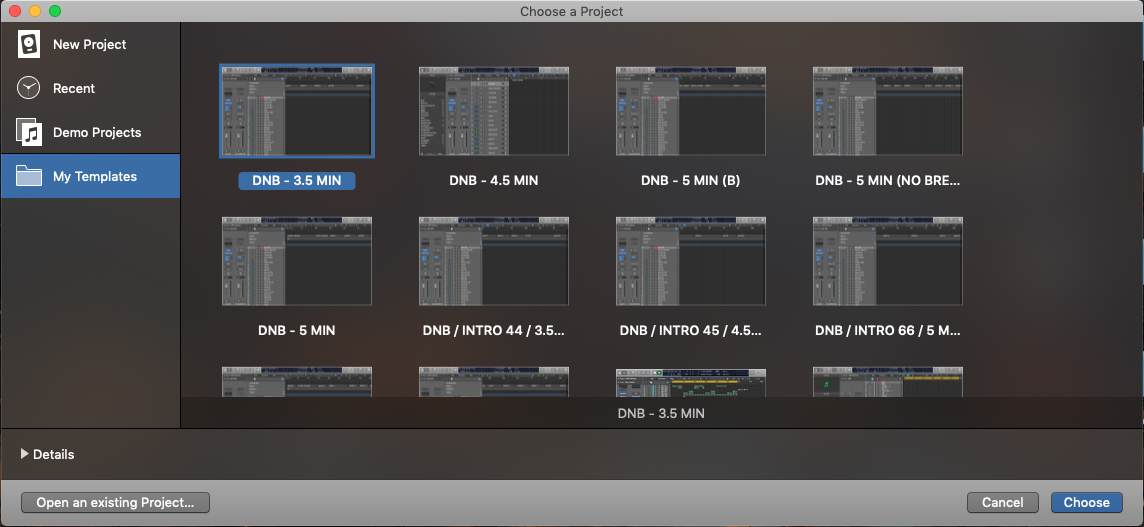 Logic X Project Templates